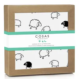 Пелюшка багаторазова Cosas непромокаюча Sheep 70х120 см, біла