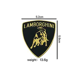Емблема Lamborghini 59×52мм Чорна+Золото метал (на скотчі) - мініатюра 2