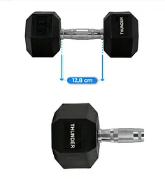 Гантель шестигранна Thunder 12,5 кг (HEXAGONAL-DUMBBELLS-12,5K) - мініатюра 6