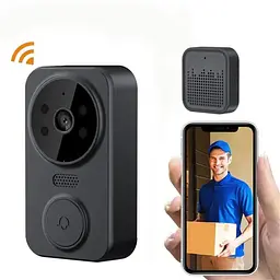 Відеодзвінок дверний Smart Doorbell M8 Wi-Fi бездротовий Чорний  - мініатюра 2