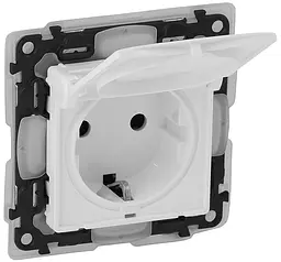 Розетка 2К+З зі шторками Valena LIFE IP44 білий Legrand osv0001982