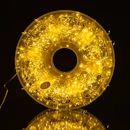 Новорічна гірлянда кімнатна Garlando D3000L100MWY Роса 100 м 3000 LED Хвойна лапа білий провід Жовте сяйво  - мініатюра 2
