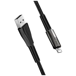 Дата кабель USB 2.0 AM to Lightning 1.0m zinc alloy + led black ColorWay (CW-CBUL035-BK) - мініатюра 6