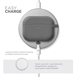 Силіконовий чохол для навушників Apple AirPods Pro 2 2022, Hang Case, сірий, ультратонкий захисний кейс товщиною 2 мм, захист від подряпин, пилу та ударів, компактний, з карабіном для кріплення, ArmorStandart (ARM68600) - мініатюра 7