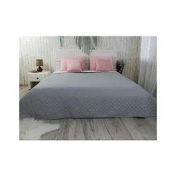 Покривало Руно Pink and Grey ромб велюр 150х220 (360.55_Pink and Grey ромб) - мініатюра 2