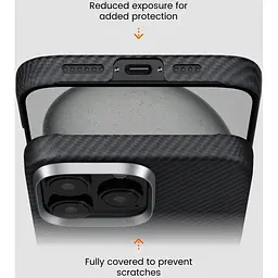 Чохол-накладка Pitaka Ultra-Slim Case Classic Twill 600D Black/Grey для iPhone 16 Pro Max (KI1601PMA) - мініатюра 4