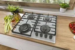 Варильна поверхня Gorenje газова на склі, 60см, чавун, білий - мініатюра 2