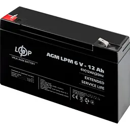 Акумулятор LogicPower AGM 6V (6V/12Ah/72Wh) (4159) [109170] - мініатюра 4
