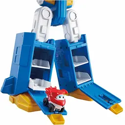Ігровий набір Super Wings Transforming Aircraft Повітряна База Робот зі світловими та звуковими ефектами EU760888) - мініатюра 5
