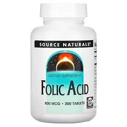 Вітамін В9 Source Naturals Folic Acid 800 mcg 200 таблеток