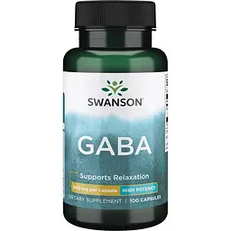 Амінокислота Swanson GABA 500 mg, 100 капсул