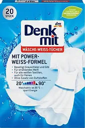 Салфетки проти передачі кольорів для білих речей Denkmit White 20 шт (4066447218510)