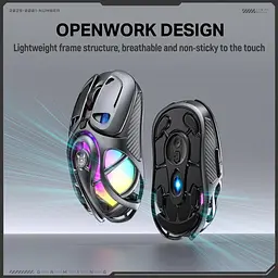 Комп'ютерна мишка Onikuma бездротова ігрова DM-02 Pro з 3 режими підключення Bluetooth / 2.4G / Type-C акумуляторна RGB підсвітка для ПК - мініатюра 3
