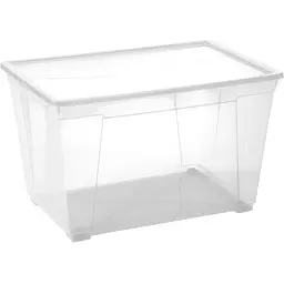 Контейнер Plastmeccanica Easy прямокутний 80 л на колесах прозорий (00-00020083)