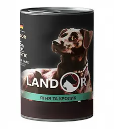Повноцінний вологий корм Landor Senior All Breed Lamb&Rabbit для літніх собак Ягня з кроликом 400 г