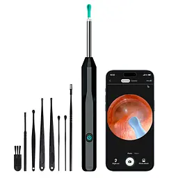 Пристрій для видалення вушної сірки з камерою Brillix 1296P Чорний (PO-Black)