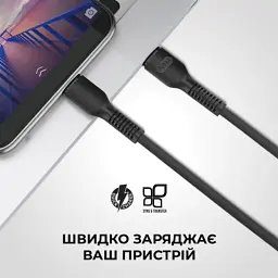 Дата кабель USB-C to Lightning 1.0m AR88 3A Black Armorstandart (ARM65287) - мініатюра 3
