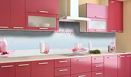 Вініловий кухонний фартух Happy Pocket Малиновий коктейль наклейка для кухні ПВХ візерунки Напої Блакитний Z181643 - мініатюра 2