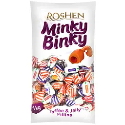 Уцінка. Цукерки ірис Roshen Minky Binky з желейною начинкою 1 кг 