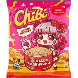 Вермішель швидкого приготування ChiBi зі смаком яловичини 60 г