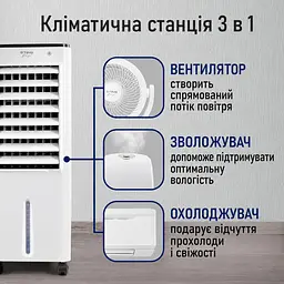 Підлоговий кондиціонер із 3 режимами роботи, пультом дистанційного керування та резервуаром для води на 5,5 л - мініатюра 10