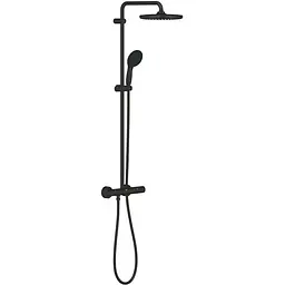 Душова система з термостатом для настінного монтажу Grohe Tempesta System 250 266702431, Чорний матовий