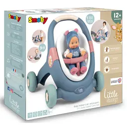 Коляска для ляльок Smoby Little для прогулянок 3в1, з пупсом, синій (140308) - мініатюра 3