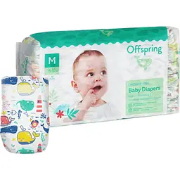 Підгузки Offspring Willy The Whale розмір M (6-10 кг) 84 шт. (2 уп. х 42 шт.) - мініатюра 2