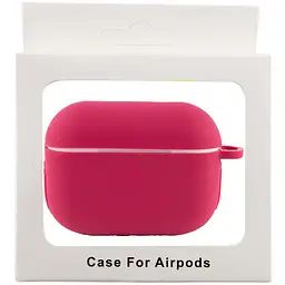 Силіконовий футляр New з карабіном для навушників Airpods Pro Червоний / Rose Red - мініатюра 6