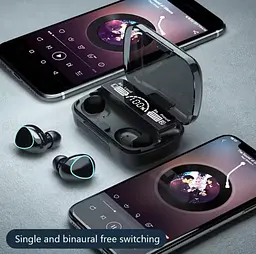 Бездротові навушники M10 TWS bluetooth 5.1 black OPM з павербанком - мініатюра 8