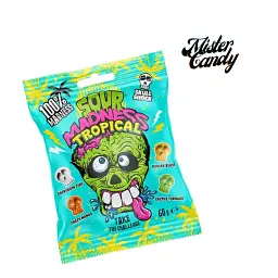 Кислі льодяники Sour Madness Tropical у вигляді черепа 60г - мініатюра 3