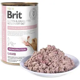Корм вологий Brit VetDiet Hypoallergenic Lamb для собак із харчовою алергією з ягням 400 г - мініатюра 2