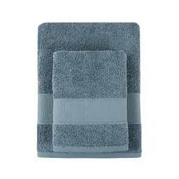 Рушник махровий Lotus Home - Dena navy сіро-синій 50x90 - мініатюра 2
