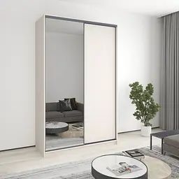 Шафа-купе дводверна MebelStar Баварія ДСП/Дзеркало 150x60x240 см Кашемір (MBS-4399)