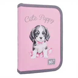 Шкільний пенал твердий одинарний з двома клапанами Yes Doggy Princess HP-04
