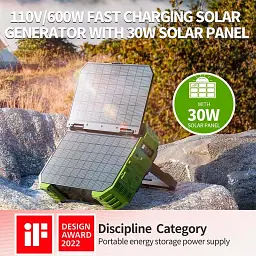 Портативна електростанція Browey Solar Panel 22W PN-600 євро версія 600W - мініатюра 6