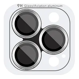 Захисне скло Metal Classic на камеру (у упак.) для Apple iPhone 14 Pro (6.1) / 14 Pro Max (6.7) Срібний / Silver