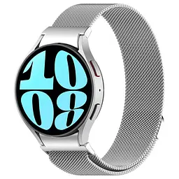 Ремінець для Samsung Galaxy Watch 5 Pro 45mm - сріблястий ширина кріплення 20мм металевий Watchbands Milanese Button (W42-5WB29640524) - мініатюра 2
