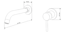 Змішувач для умивальника Mexen Alma Gold прихованого монтажу MEX-75015-50, Золотий - мініатюра 2