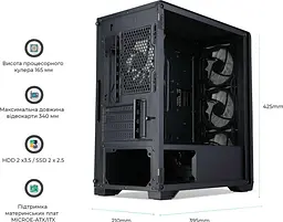 Корпус QUBE MESH Black (MESH_FMNU3) Без БП - мініатюра 5