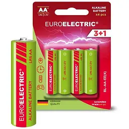 Батарейка лужна EUROELECTRIC LR6/AA 4шт 1,5V blister