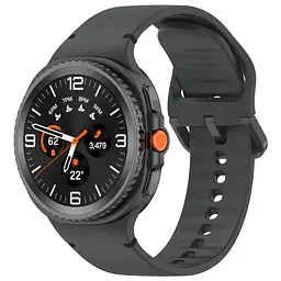 Силіконовий ремінець на смарт годинник Samsung Galaxy Watch 8 40mm/8 Classic 46mm/8 44mm, Silicone, dark grey, зі зручною застібкою, на фітнес браслет, ArmorStandart (ARM86869)