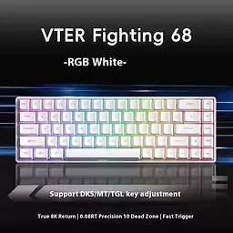 Ігрова дротова магнітна клавіатура VTER fighting68 / 8K / Magnetic Switch / White - мініатюра 2