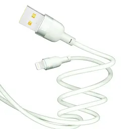 Кабель для заряджання та обміну даними USB Yoki YK-SI50 SILICONE Series USB/Lightning 12W 2.4A/5V 1.2 м Зелений - мініатюра 7