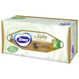 Серветки косметичні Zewa Softis Natural Soft 80 шт. (7322541351414) - мініатюра 2