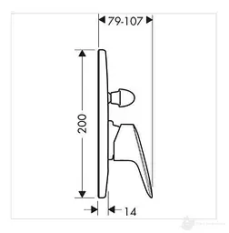 Змішувач для душу Hansgrohe Logis 200 прихованого монтажу 20х10.7 см хром (прихована частина 31741180 окремо) - мініатюра 2