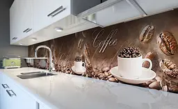 Вініловий кухонний фартух Happy Pocket Зерна кави Coffee наклейка для кухні ПВХ Напої Коричневий Z181453 - мініатюра 2