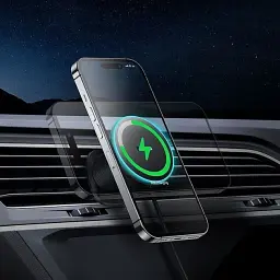 Бездротовий автомобільний зарядний пристрій Baseus CW01 MagSafe Wireless Charging Car Mount Air Vent 15W C40141001111-00 - мініатюра 5