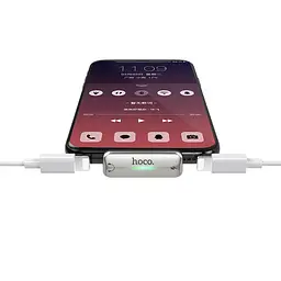 Adapter Hoco LS27 Dual 2in1 Lightning -> 2 Lightning Grey - мініатюра 2