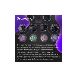 Геймпад GamePro GPS13B BT 5.3/USB/PC/iOS/Android/PS3/PS4 RGB Black (GPS13B) - мініатюра 10